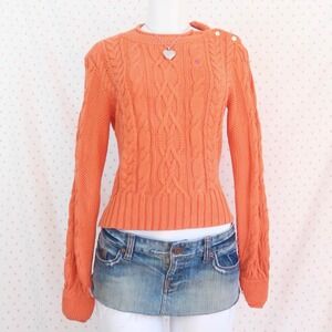 vintage Ralph Lauren orange cable knit sweater